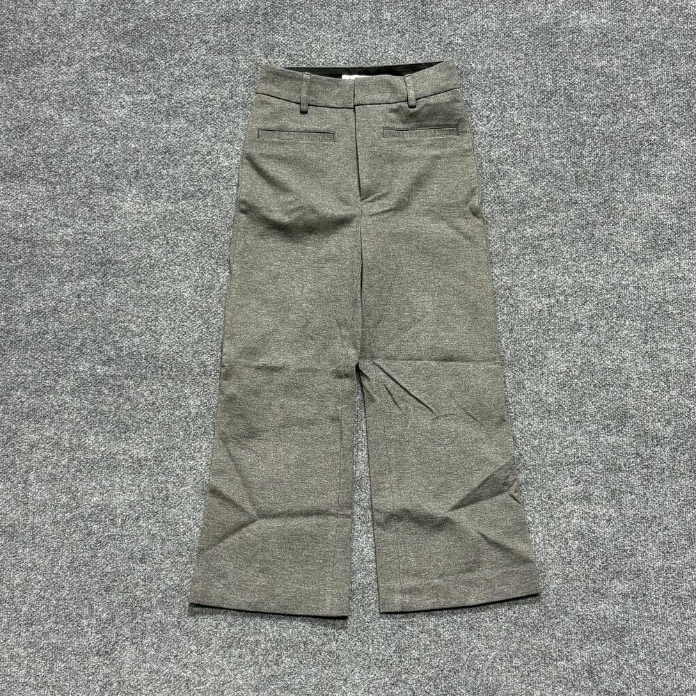 Dondup Pants Womens 38 Gray Ponte Cropped Wide Leg Stretch Dress Trousers Italy